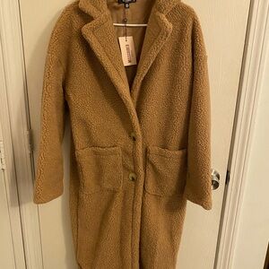 Woman’s long Sherpa coat NEW